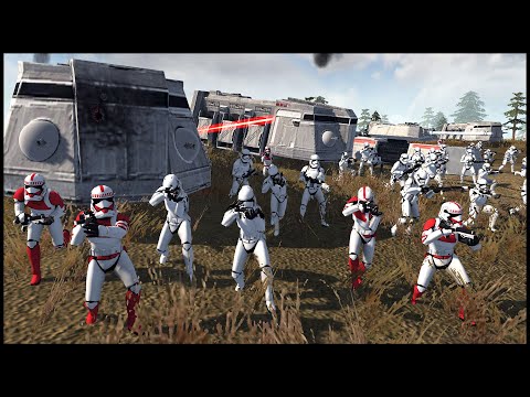 HUGE First Order TROOP TRANSPORT Assault! - Men of War: Star Wars Mod Battle Simulator