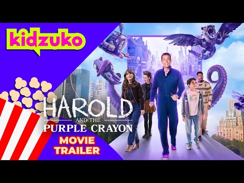 Harold and the Purple Crayon trailer frame with animated to live-action transition
