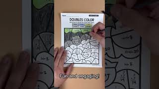 Doubles Facts Made Fun with Color By Number including Halloween Sheets! #firstgrade #elementarymath