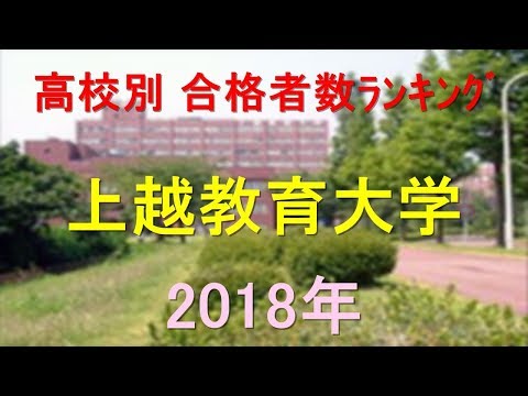 栄養学科 上越教育大学 高校別合格者数ランキング 2018年【グラフでわかる】