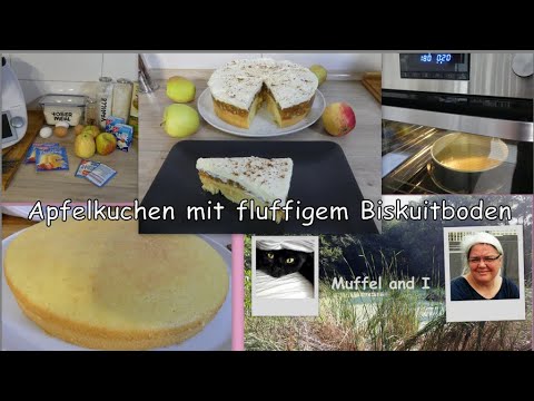 saftiger Apfelkuchen mit fluffigem Biskuitboden