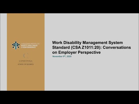 
<span>Work Disability Management System Standard: Conversations on Employer Perspective</span>

