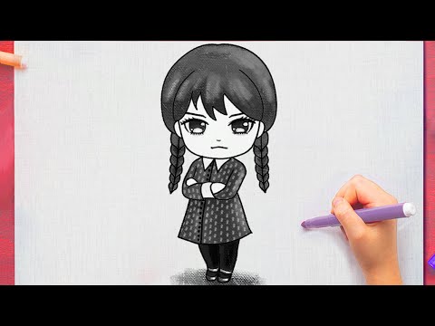 Comment Dessiner MERCREDI ADDAMS