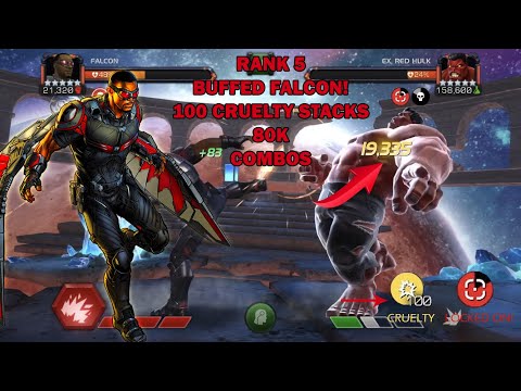 Falcon is Awesome! Rank 5/65  - 100 cruelty Stacks and 80k Combos - marvel contest of champions