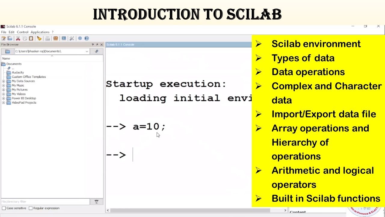 Introduction to SCILAB for beginners (part-1)