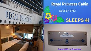Regal Princess Cabin E712 Tour 🚢 Deluxe Balcony Room That Sleeps 4 | Princess Cruises