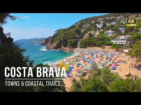 Costa Brava Beach Walk 🌊 Blanes & Marimurtra Garden | 4K Walking Tour