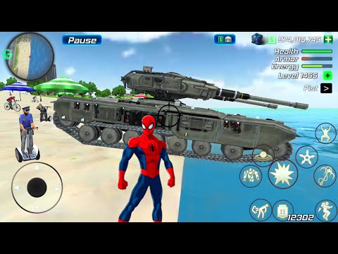 Rope Frog Ninja Superhero and Military Tank in Open World Game - Android Gameplay
