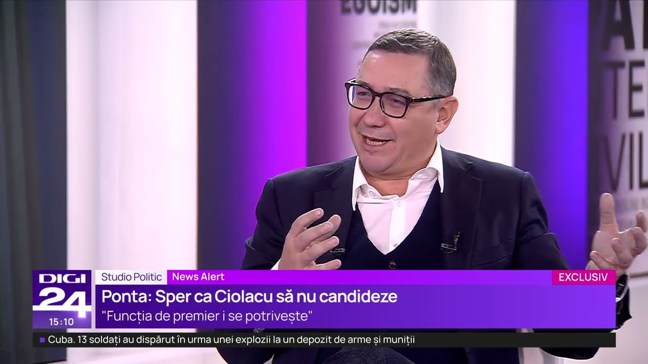 Studio Politic. Victor Ponta, sfat către Marcel Ciolacu: „Sper să nu candideze”