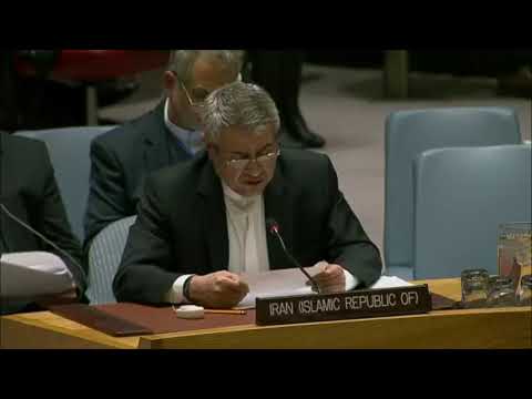 Gholamali Khoshroo with shaky voice this meeting is 'a preposterous example of US bullying'