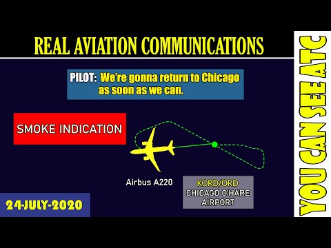 (Real ATC) SMOKE INDICATION in the airplane | Delta Airbus A220-100, BCS1 | O’Hare airport