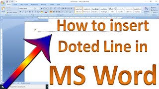 How to insert or draw dotted line in ms word in no time
