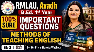 RMLAU Method of Teaching English Most Important Questions | B.Ed 1st Year Avadh University