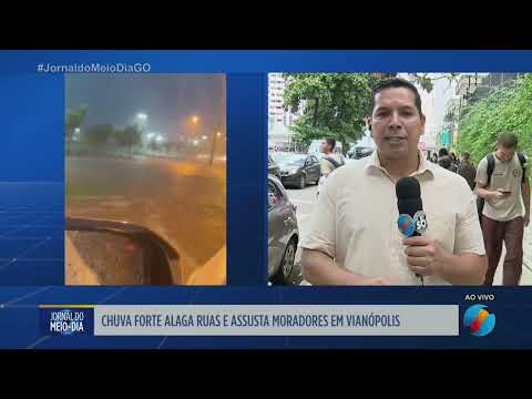 Chuva forte alaga ruas e assusta moradores de Jataí e Vianópolis