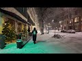 Helsinki Snow Storm Walk By Night ️ Magical Winter Walk In Finland 4K Nordic Slow TV