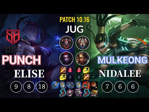 SB Punch Elise vs HLE Mulkeong Nidalee Jungle - KR Patch 10.16