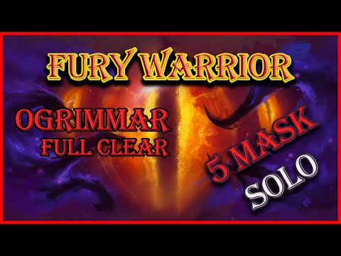 5 MASK FULL CLEAR - No orbs, no kebab - FURY WARRIOR - Ogrimmar Horrific Vision (SOLO)