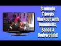 3-Minute Triceps Workout with Dumbbells, Bands & Bodyweight! | BJ Gaddour Men's Health Muscle Gain