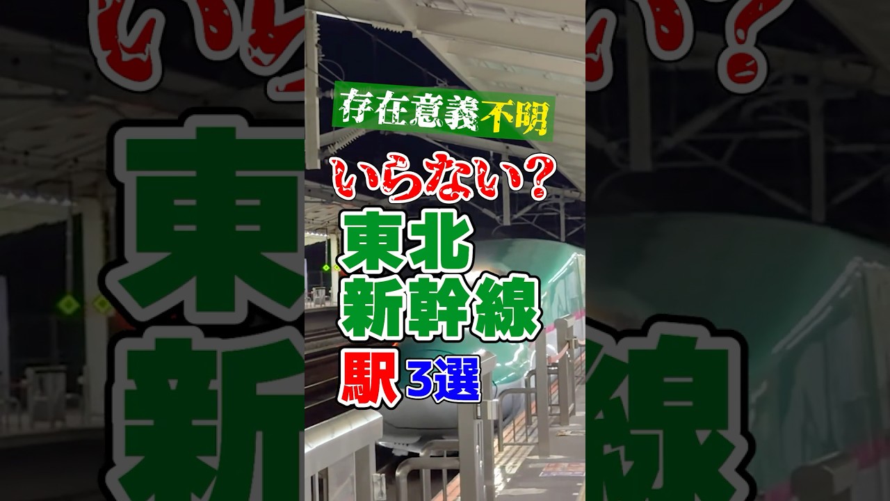 存在意義が謎でいらないと言われてしまう東北新幹線の駅厳選3選！