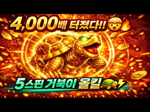[프라그마틱 슬롯] 5 Lions Megaways – 5스핀에 거북이 올킬! 4,000배