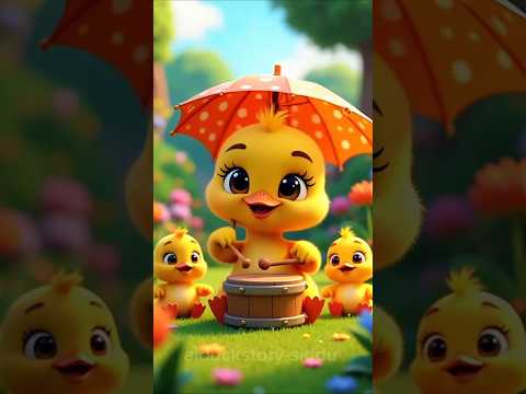 Happy🥰Mama Duck🦆💃Drumming🥁with Ducklings🐥#aram sam sam#trending#shorts#cute#funny#duck#dance#cartoon