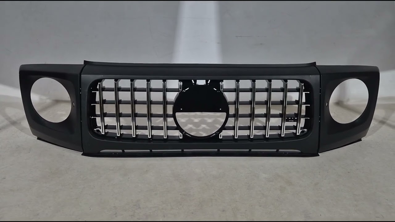 Mercedes G-klasse W463 1990–2018 Radiateurgrille met koplampranden BRB 2018-style (voor auto's met gemonteerde faceliftset) Video 1