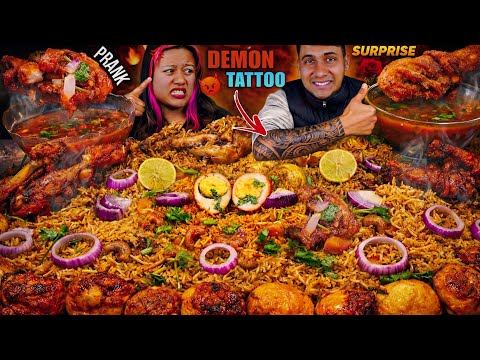 😈I GOT MY FIRST TATTOO,BEAUTIFUL SURPRISE 😱 | 4KG MASSIVE BIRYANI FEAST 🍗🔥 Chicken Leg Piece & Gravy