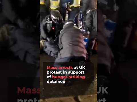 Mass arrests at UK protest in support of hunger-striking detainee | AJ #shorts