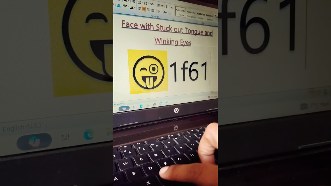 Face with stuck out tongue and winking Eyes #shorts #emoji #msword #pctricks