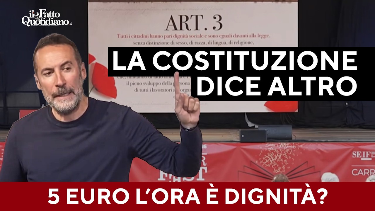 Salari e povertà, Sommi legge la Costituzione e smonta il governo: “5€ all’ora non sono dignitosi.”