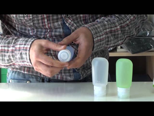 Vídeo relacionado con 5 Botes para gel y champu con neceser, botes viaje rellenables 100ml, neceser viaje avion y botes champu viaje de plástico a prueba de fugas para gel, champú y lociones (Verdoso)