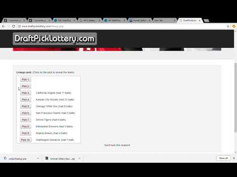 1972 Draft Lottery Numbers