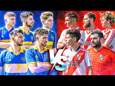 Boca Juniors vs. River Plate with Stars | Challenge on a 5-a-side court