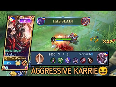 GOODBYE AGGRESSIVE KARRIE | MOSKOV TOP GLOBAL GAMEPLAY - MLBB