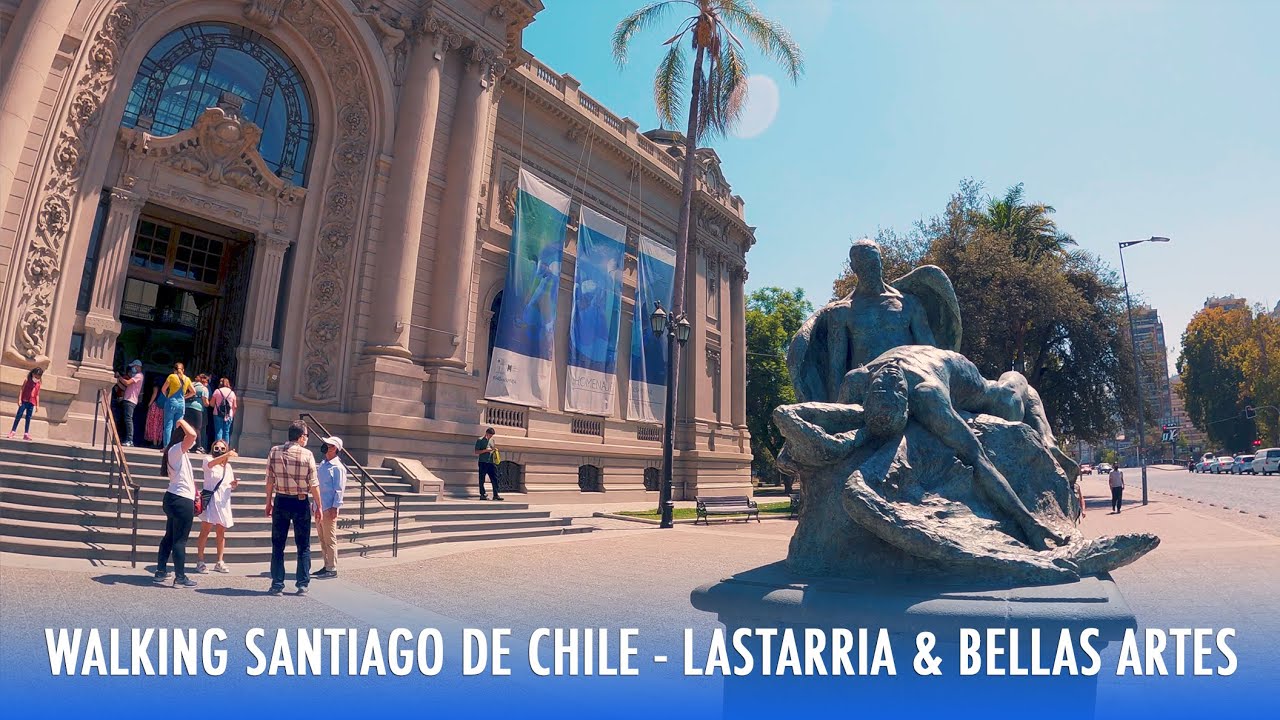 Walking Santiago de Chile: Summer day in Lastarria & Bellas Artes Neighborhoods | 4K 50fps