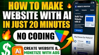 Make AI Website without Coding in 20 Minutes | Monetize with Ads | Full Tutorial for Beginners