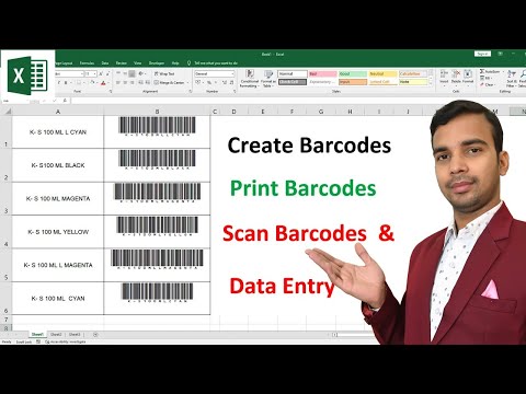 How to Crate Barcode in excel  Print Barcode  Scan barcode and automatically data entry in MS Excel