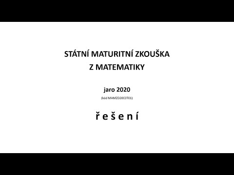 Maturita z matiky jaro 2020