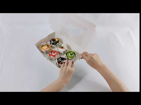 Eid mubarak cupcake sweet chocolate favor packaging gift box with 6 holes insert and window