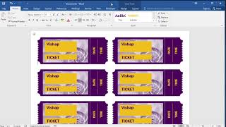 How to create tickets in Word