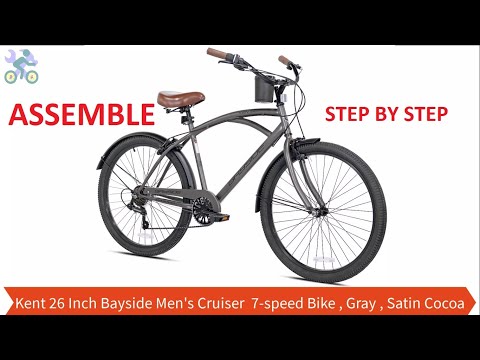 How To Assemble Kent 26 Inch Bayside Men's Cruiser  7 speed Bike , Gray , Satin Cocoa