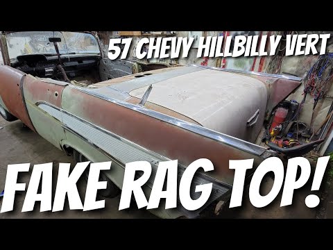 WARNING! Imposter 1957 Chevy Convertible PART 4 - Factory Rag Top Sheet Metal Install