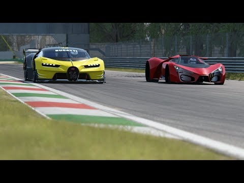 Ferrari F80 Concept vs Bugatti Vision GT at Monza Circuit
