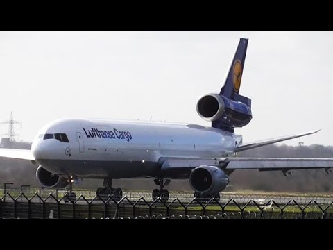 Lufthansa Cargo | D-ALCM | MD-11F at Manchester Airport | 22/02/2016 | Arrival & Departure