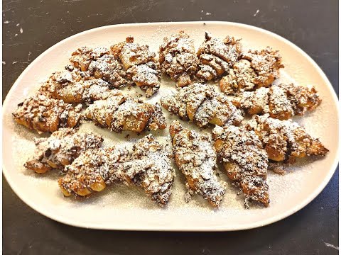 Mini croissants feuilletés Nutella & noix/Cornulete din foietaj/Nutella croissants/Cлоеные круассаны
