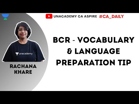 BCR - Vocabulary & Language preparation tip | CA Rachana Khare | CA Foundation | Uncademy CA Aspire