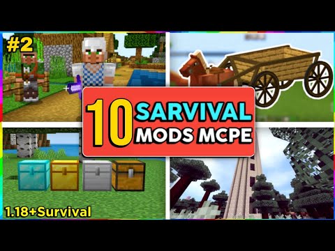 Top 10 survival mods  for minecraft pocket edition || Best Minecraft mods 1.18 || Criptbow Gaming ||