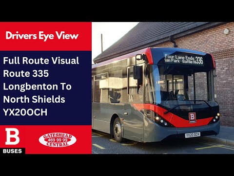 DEV: FULL ROUTE VISUAL | Nexus Bus Route 335 - Longbenton to North Shields | YX20OCH