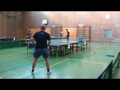 Andreas Greb vs Sannert Finale Vierertisch Turnier Greuther Fuerth 20180714 Finalrunden Table Tennis