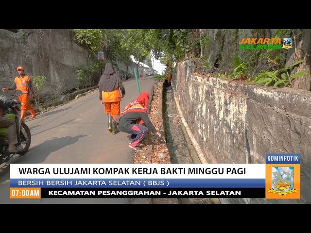 Warga Ulujami Kompak Kerja Bakti Minggu Pagi